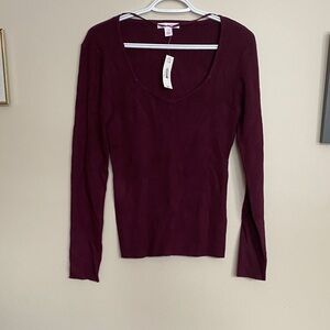 Joe Fresh Deep Burgundy Long Sleeve Sweater
